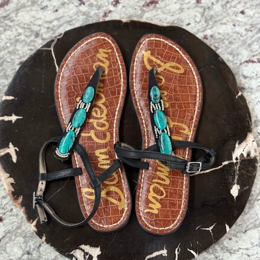 Sam Edelman Sandals with Turquoise Stone Accents